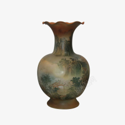 陶艺组品实物古代花瓶陶艺作品高清图片