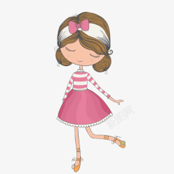 粉色裙子可爱女生素材