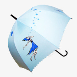 白色雨伞打开的雨伞素材