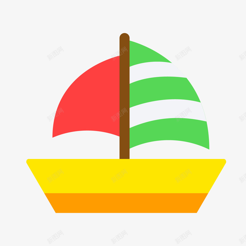 彩色卡通帆船png免抠素材_新图网 https://ixintu.com 卡通帆船 帆船标签 彩色帆船 背景装饰