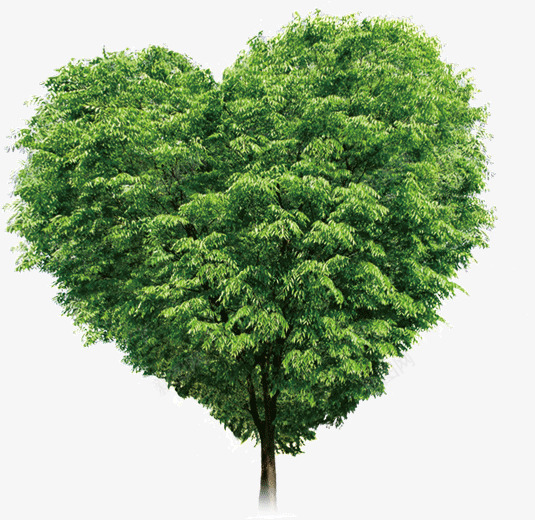 绿色爱心造型大树png免抠素材_新图网 https://ixintu.com 大树 爱心 绿色 造型