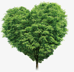 绿色爱心造型大树素材