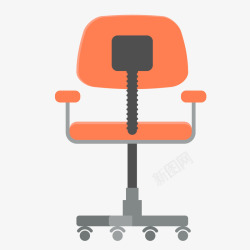 青少年活动椅子手绘橘色办公椅矢量图高清图片