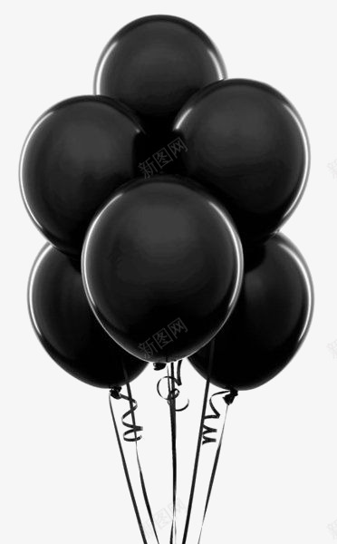 黑色气球png免抠素材_新图网 https://ixintu.com 创意气球 庆祝 文艺 气球墙 漂浮的气球 生日气球