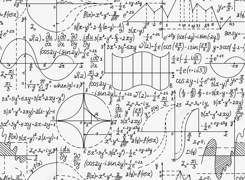 漂浮数学公式图像笔记矢量图eps免抠素材_新图网 https://ixintu.com 教育 数学笔记 漂浮 矢量图