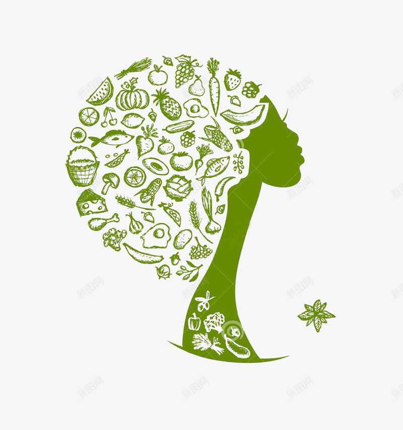 饮食健康创意png免抠素材_新图网 https://ixintu.com 创意图片 女性健康 蔬菜水果 饮食