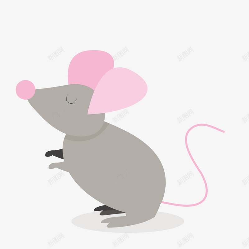 灰色粉色老鼠矢量图eps免抠素材_新图网 https://ixintu.com 动物 卡通 图案 小清新 灰色 简约 粉色 老鼠 装饰 鼠 矢量图