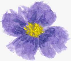 紫色手绘花朵美丽素材