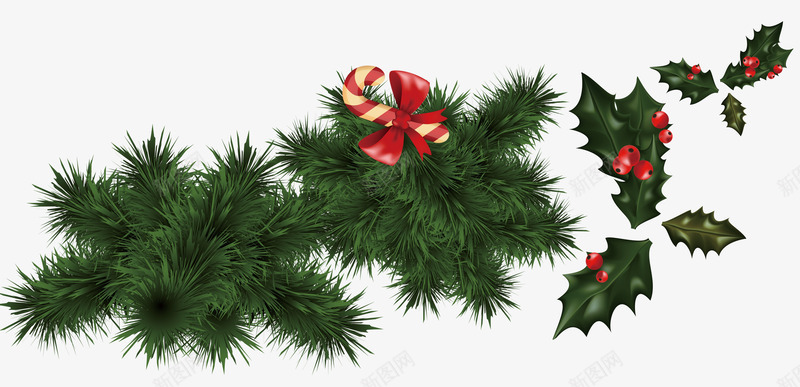 绿色圣诞节装饰草png免抠素材_新图网 https://ixintu.com 圣诞节 植物 绿色 草 装饰