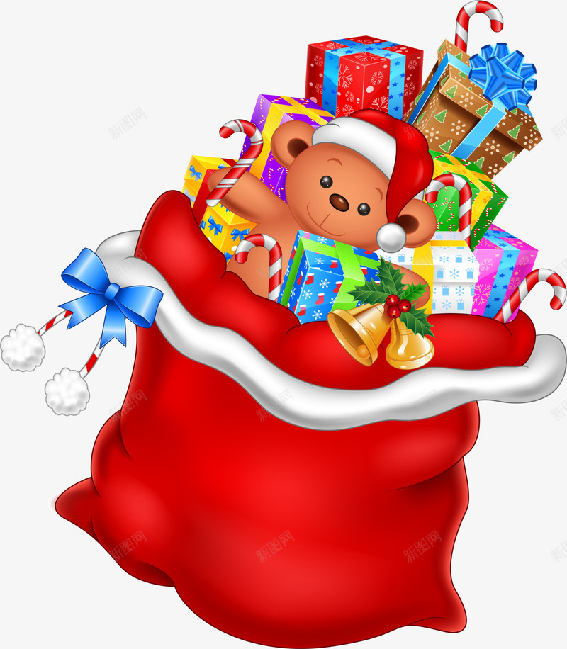 红色圣诞节礼物袋png免抠素材_新图网 https://ixintu.com Christma Christmas Merry 圣诞礼物 圣诞节 礼品 礼物