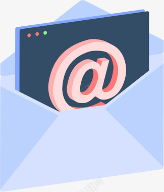25D信封邮箱插画图标图标