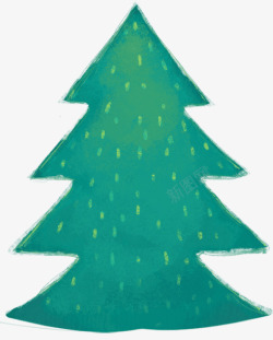 h5水彩圣诞树素材