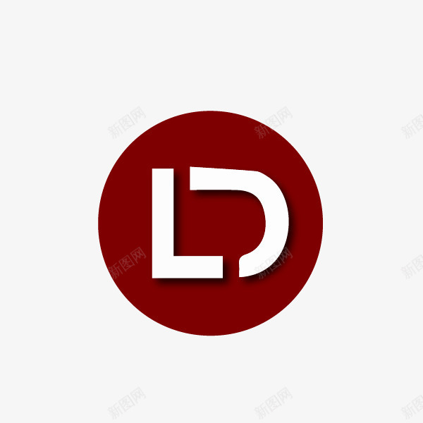 圆底红色D字母logo图标png_新图网 https://ixintu.com D字母 D字母logo设计 logo设计 圆形 漂浮 红色 质感 阴影