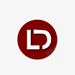 阴影字圆底红色D字母logo图标高清图片