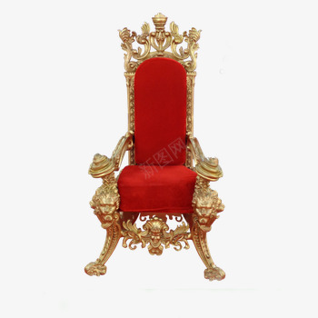 黄金色的坐椅png免抠素材_新图网 https://ixintu.com 坐垫 椅子 红色 金黄色 靠背