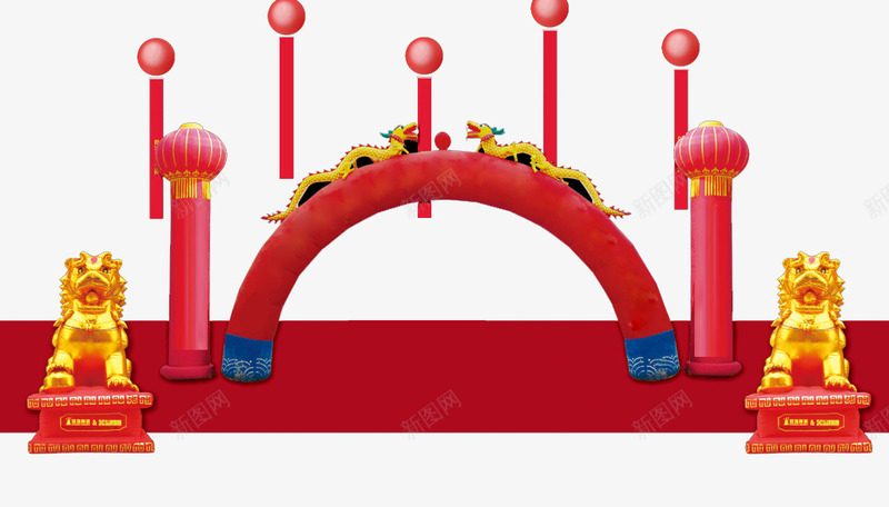 庆典活动png免抠素材_新图网 https://ixintu.com 拱门 气球 气球拱门 漂浮气球 红色