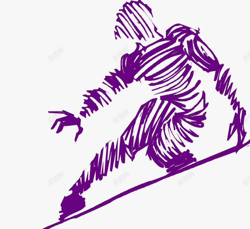 纹理滑雪人png免抠素材_新图网 https://ixintu.com 人物 卡通 室外 运动