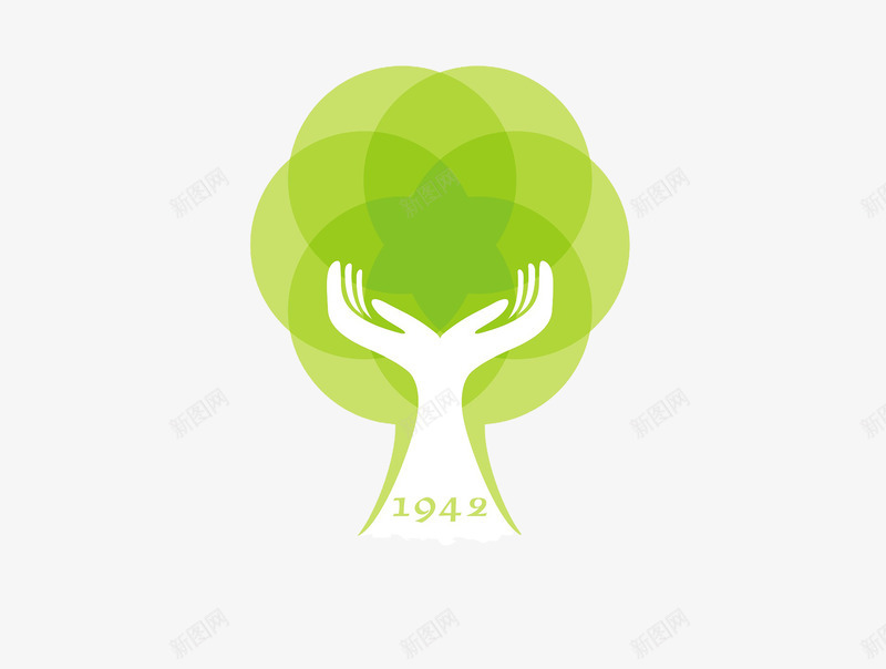 保护环境绿色标志图png免抠素材_新图网 https://ixintu.com 创意 双手 叶子 树干 树木 环保 绿色标志