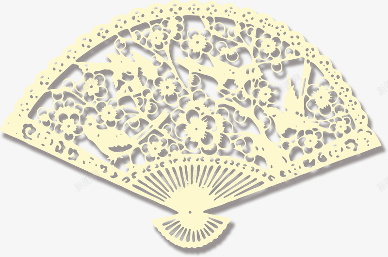 中国风剪纸纸扇png免抠素材_新图网 https://ixintu.com 中国风 免费psd 剪纸 年会 新年 纸扇