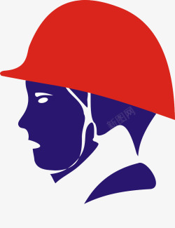 蓝帽子工人头像戴着红色帽子的工人头像图标高清图片