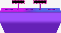 紫色立体平台素材
