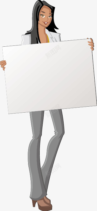 手拿白色写字板的卡通人物png免抠素材_新图网 https://ixintu.com 创意店招宣传素材 手拿白色写字板的卡通人物 醒目海报模板