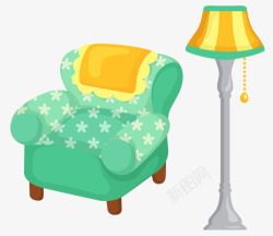 灯与椅子素材