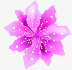 紫色美丽卡通花朵素材