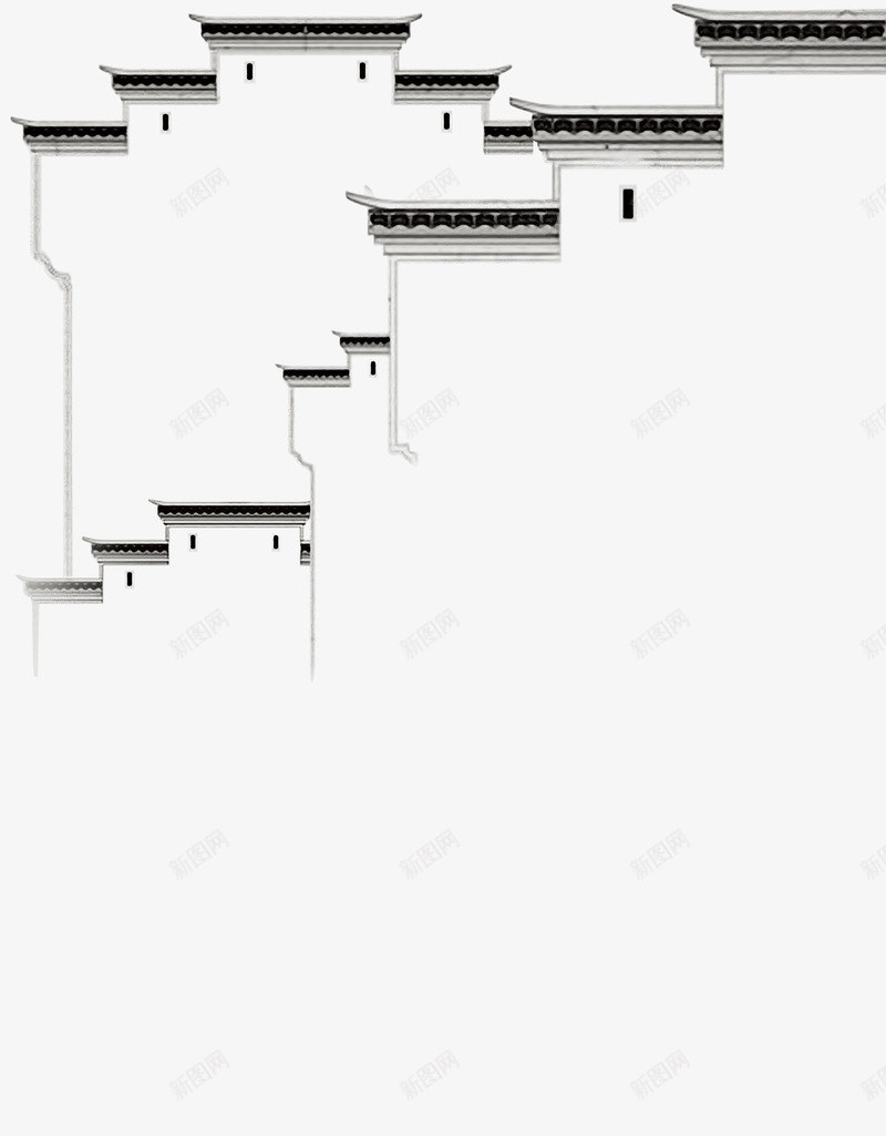 江南建筑png免抠素材_新图网 https://ixintu.com 3G壁纸站 中国风 建筑 江南 黑色