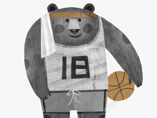 拿着篮球微笑的狗熊png免抠素材_新图网 https://ixintu.com 动物 卡通 可爱 微笑 手绘 狗熊 篮球 设计