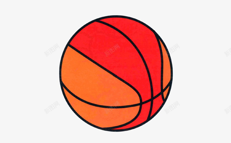 手绘彩色的篮球png免抠素材_新图网 https://ixintu.com 彩色 手绘 篮球