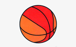 手绘彩色的篮球素材