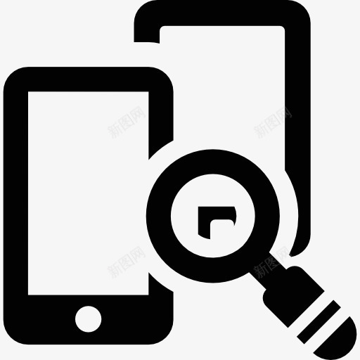 手机搜索图标png_新图网 https://ixintu.com 手机 技术 搜索 放大镜 智能手机 移动电话
