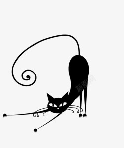 小猫咪图标矢量图卡通可爱黑色小猫咪图标高清图片