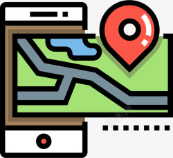 GPS定位系统手机地图导航矢量图图标高清图片