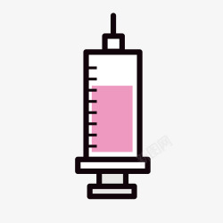 矢量医院针管标一支手绘的扁平化针筒矢量图高清图片