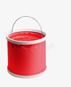 储水器红色折叠水桶高清图片