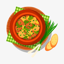 养颜汤食材卡通美食干锅土豆矢量图高清图片
