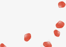 红色婚礼漂浮花瓣卡片素材