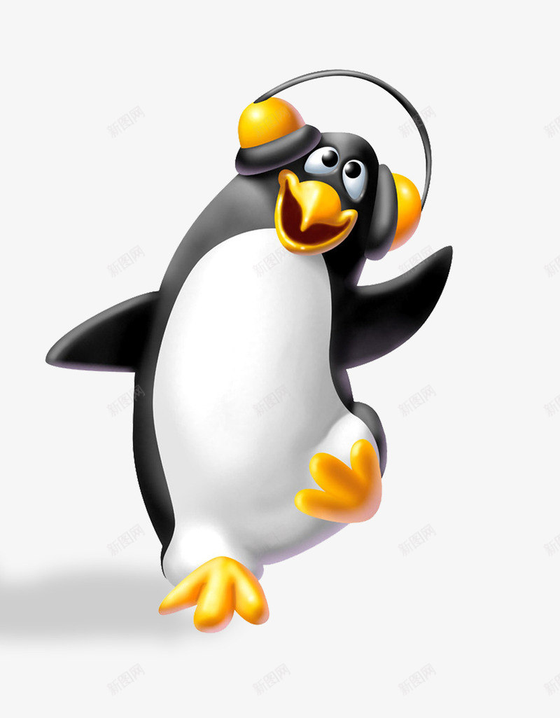 手绘卡通戴耳机的企鹅png免抠素材_新图网 https://ixintu.com 企鹅 卡通 戴耳机 手绘