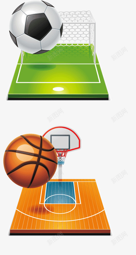 比赛png免抠素材_新图网 https://ixintu.com 卡通手绘 户外用具 比赛 篮球 足球 运动