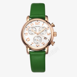 绿色皮带卡罗莱时尚女士手表高清图片