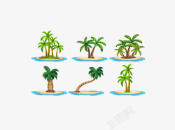 绿色热带植物椰树海滩素材