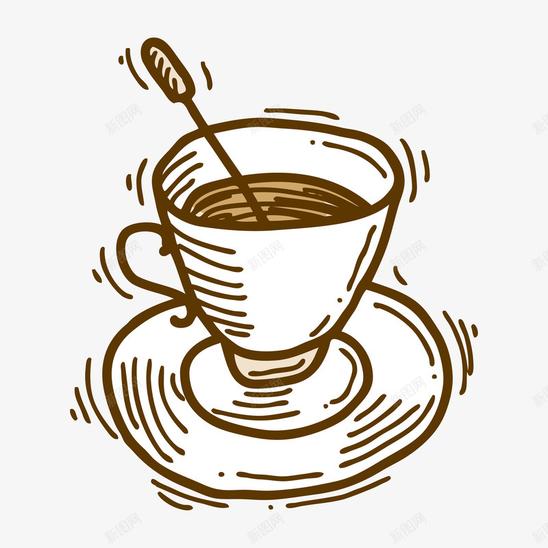 一杯手绘的咖啡杯png免抠素材_新图网 https://ixintu.com 卡通手绘 咖啡杯 手绘咖啡杯 杯子 装饰图 饮品