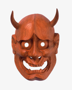 木质面具魔鬼恐怖面具高清图片