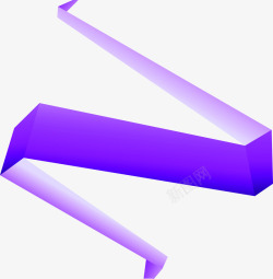 紫色立体条形标志素材