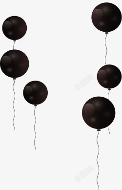 黑五出售漂浮的黑色气球矢量图高清图片