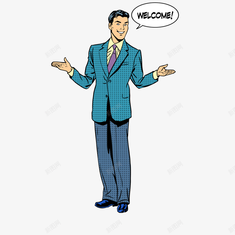 穿西服的男人png免抠素材_新图网 https://ixintu.com 一位 卡通 手绘 男人 简图 英文 西服 领带