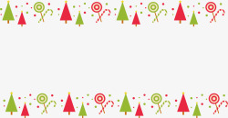 彩色圣诞树棒棒糖边框矢量图素材