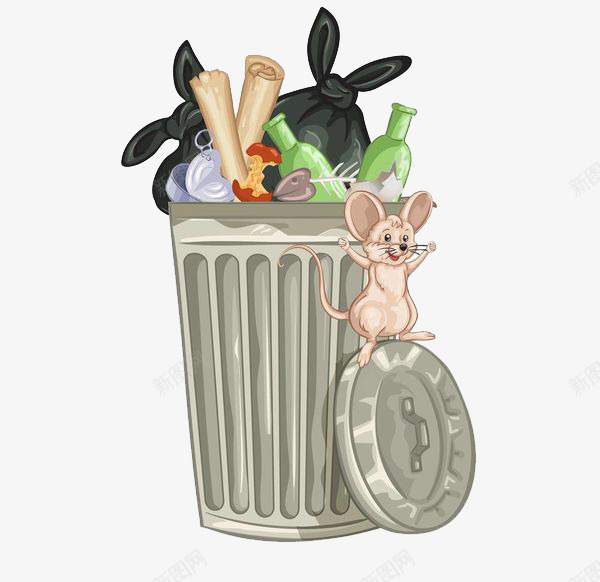 垃圾桶里的垃圾老鼠png免抠素材_新图网 https://ixintu.com am 丢掉 卡通 垃圾 废物 弥散 扔掉 气味 破烂 脏东西 脏的 腐烂 臭气